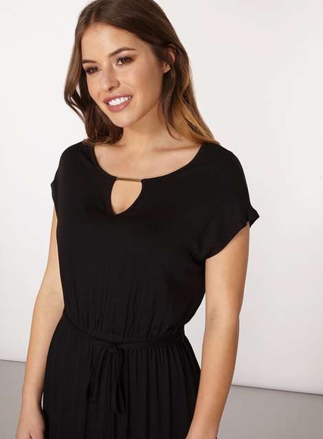 Petite Black Jersey Maxi Dress